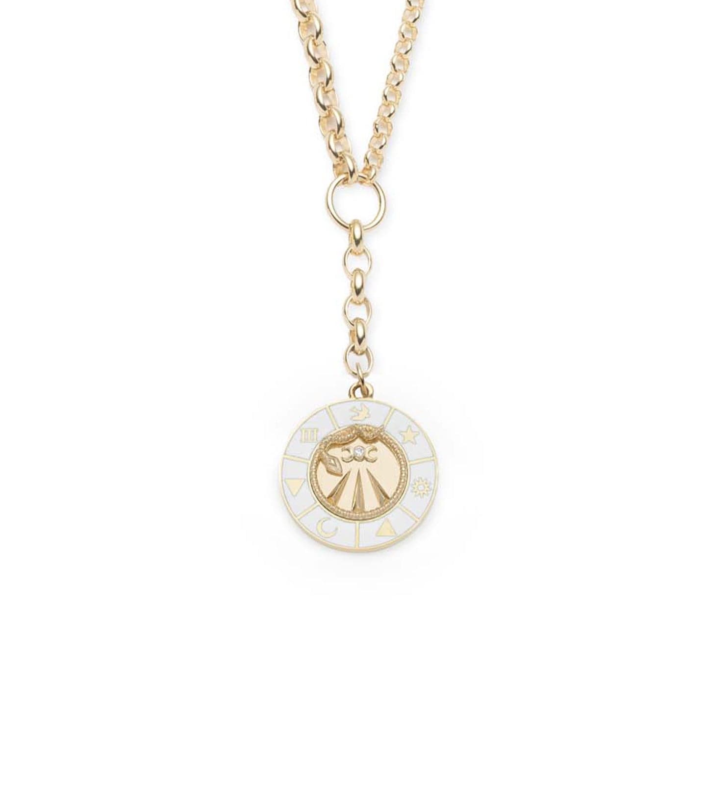 foundrae Wholeness Champleve Heavy Mixed Belcher Extension Chain Necklace