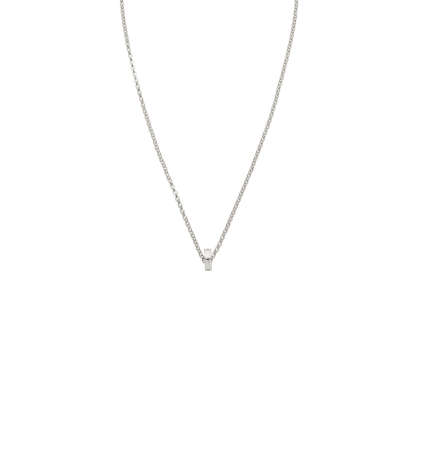 foundrae Wholeness Heart Beat Fine Belcher Chain Necklace White Gold