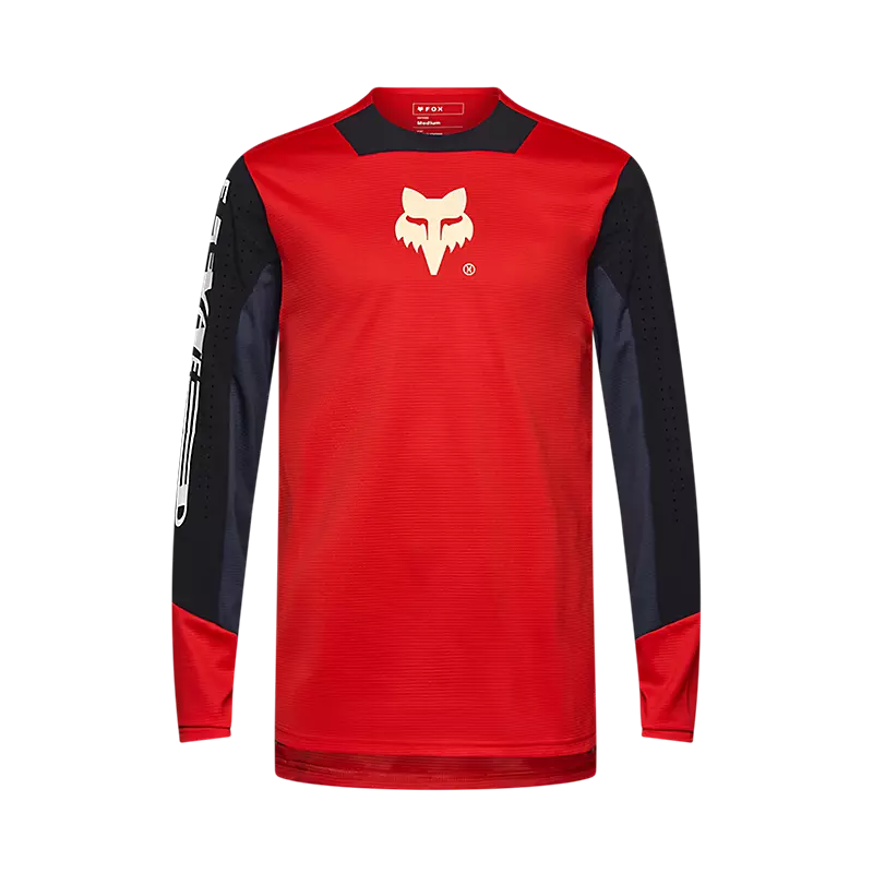fox Defend Elevated Long Sleeve Jersey  Fluorescent Red