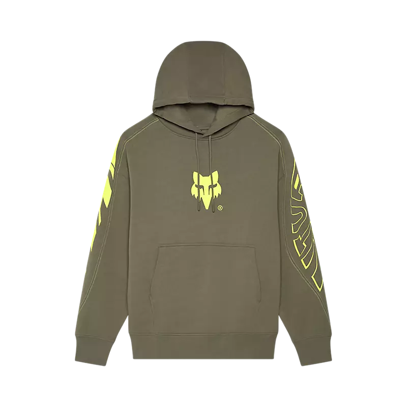 fox Elevated Oversized Pullover Hoodie Military Green