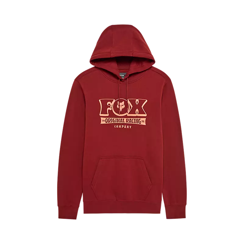 fox Banner Pullover Hoodie Rust Brown