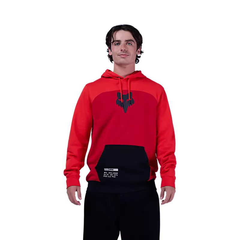 Fox Fracture Paneled Pullover Hoodie Red