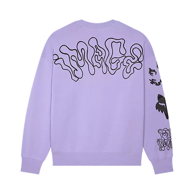 Fox Hello Future Oversized Crew Sweatshirt Lilac