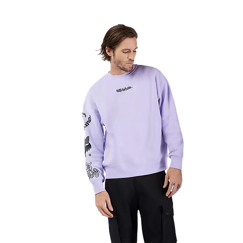 Fox Hello Future Oversized Crew Sweatshirt Lilac