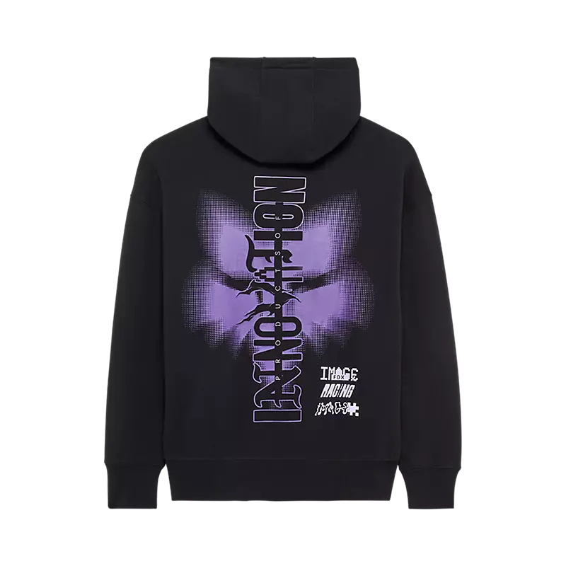 Fox Image Phantom Oversized Pullover Hoodie Black