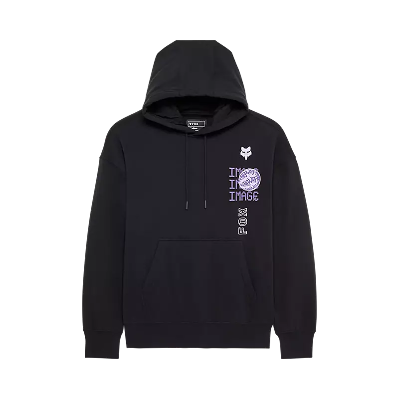 fox Image Phantom Oversized Pullover Hoodie Black