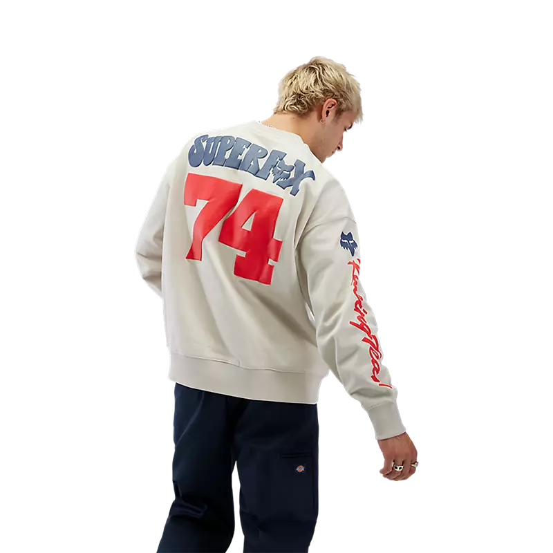 Fox Super Trick Oversized Crew Pullover Cream