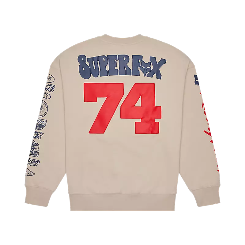 Fox Super Trick Oversized Crew Pullover Cream