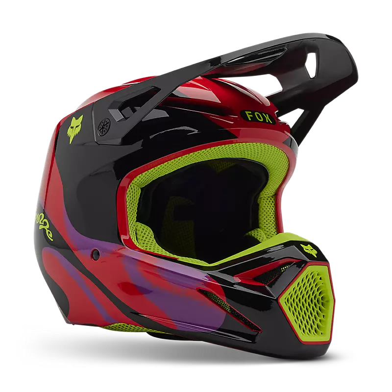 Fox V1 Emotion Helmet Fluorescent Red
