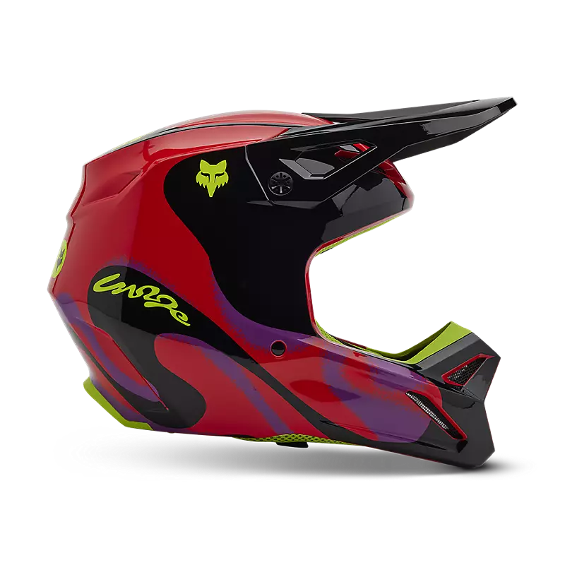 fox V1 Emotion Helmet Fluorescent Red