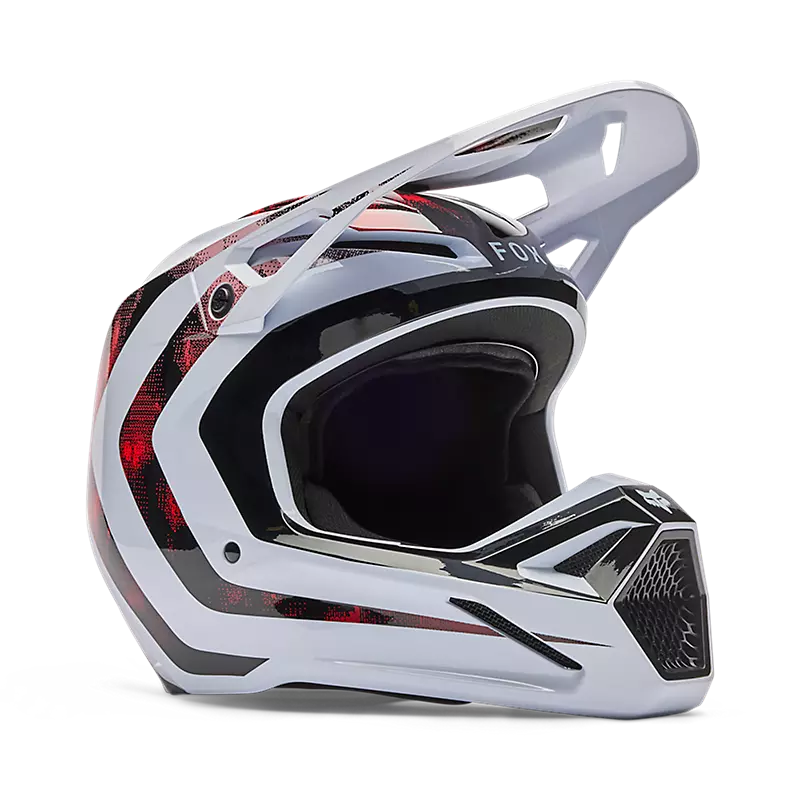 Fox V1 Kairos Helmet White/Florescent Red