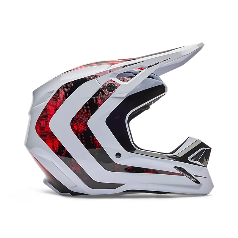 fox V1 Kairos Helmet White/Florescent Red