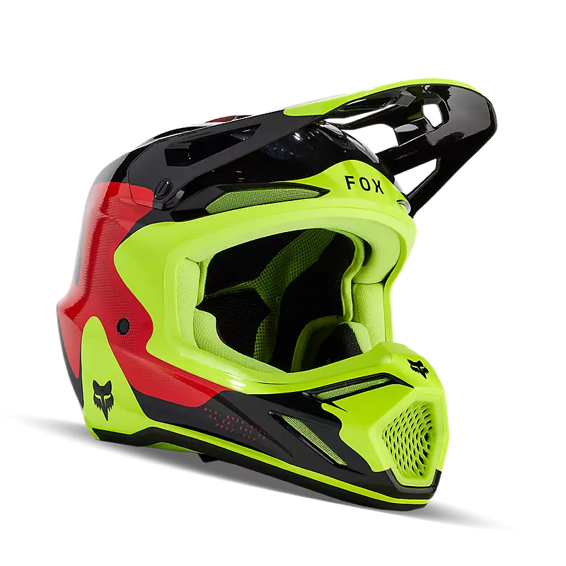 Fox V3 Revise Helmet Red/Yellow