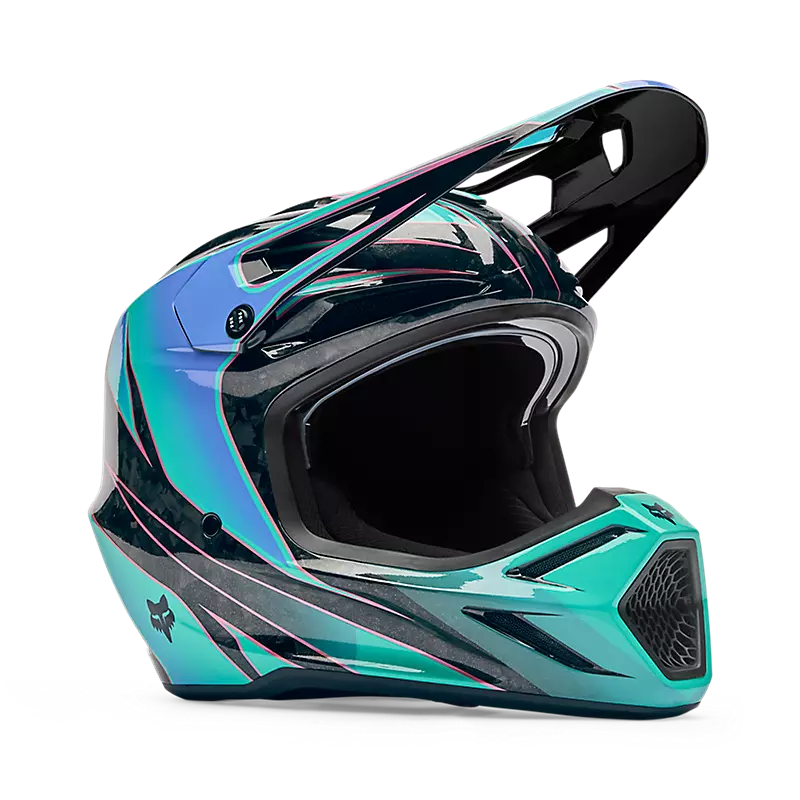 Fox V3 RS Canvas Helmet Aqua Blue