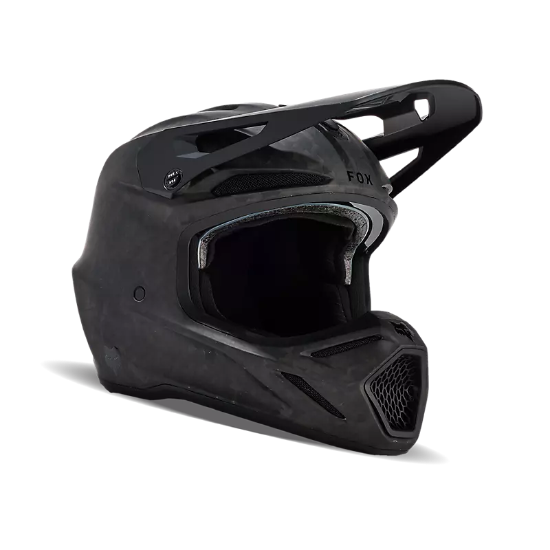 Fox V3 RS Carbon Solid Helmet Matte Black
