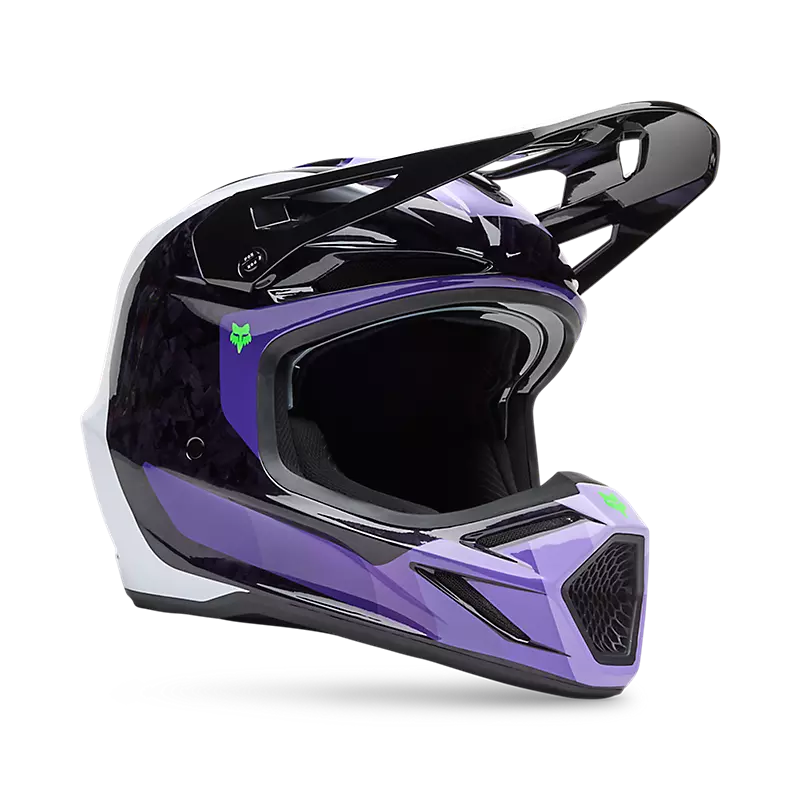 Fox V3 RS Grid Helmet Black/Purple