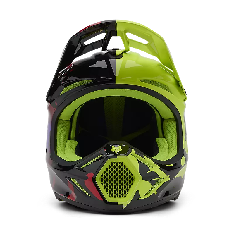 Fox V3 Throttle Helmet Fluorescent Yellow