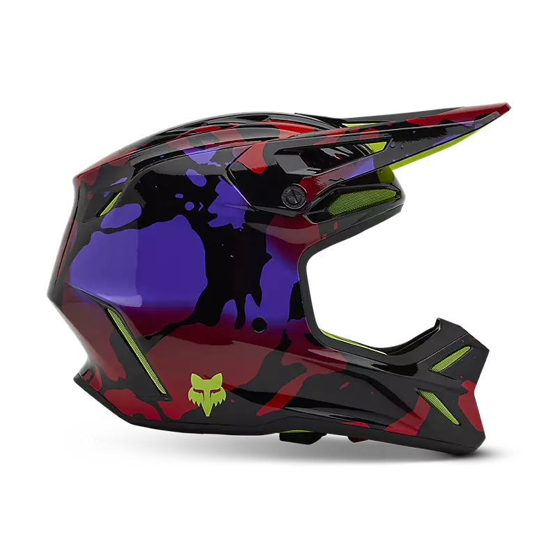 fox V3 Throttle Helmet Fluorescent Yellow