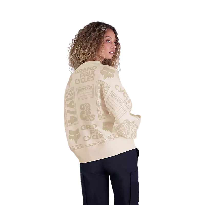 Fox Womens Circa 74 Oversized Crew Off White
