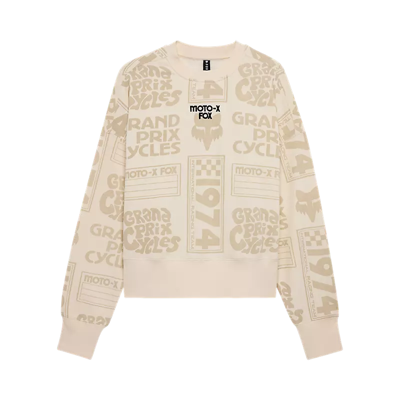fox Womens Circa 74 Oversized Crew Off White