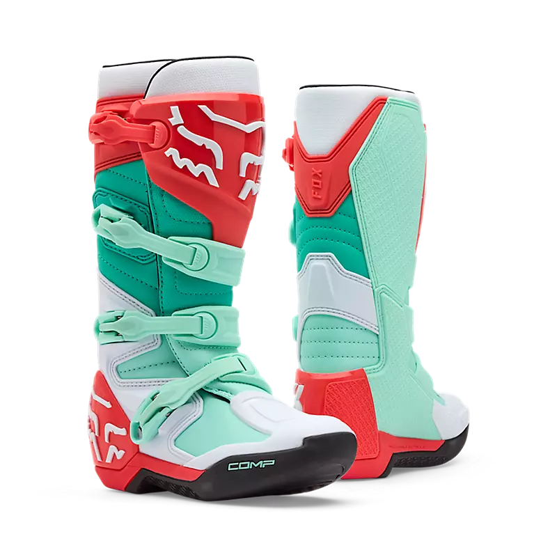 fox Womens Comp Boots Aqua Blue