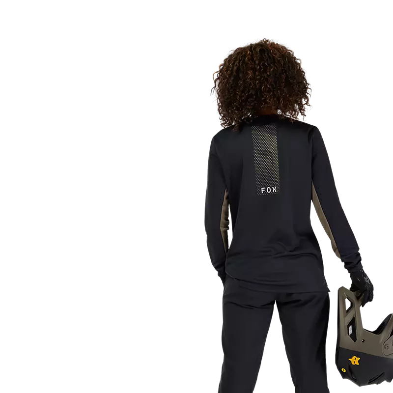 Fox Womens Defend Park Long Sleeve Jersey Black