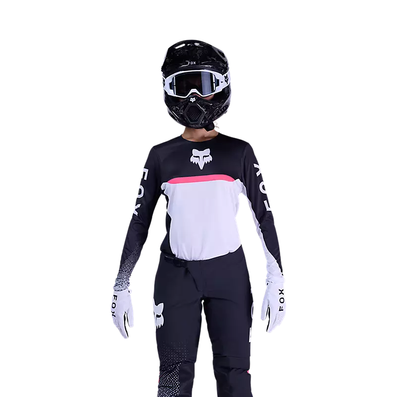 Fox Womens Flexair Fracture Jersey White/Black