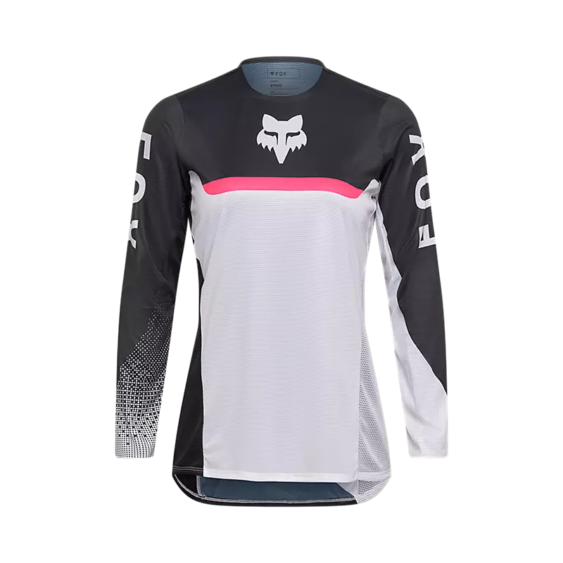 fox Womens Flexair Fracture Jersey White/Black