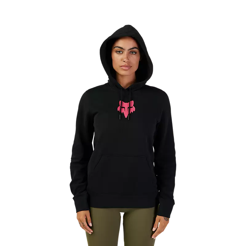 Fox Womens Fox Head Pullover Hoodie  Black/Pink