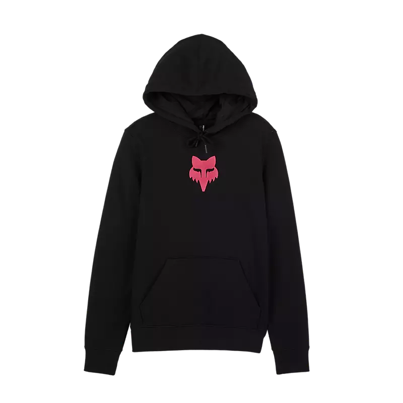 fox Womens Fox Head Pullover Hoodie  Black/Pink