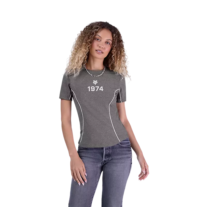 Fox Womens Moto-X Fitted Tee Heather Graphite Grey