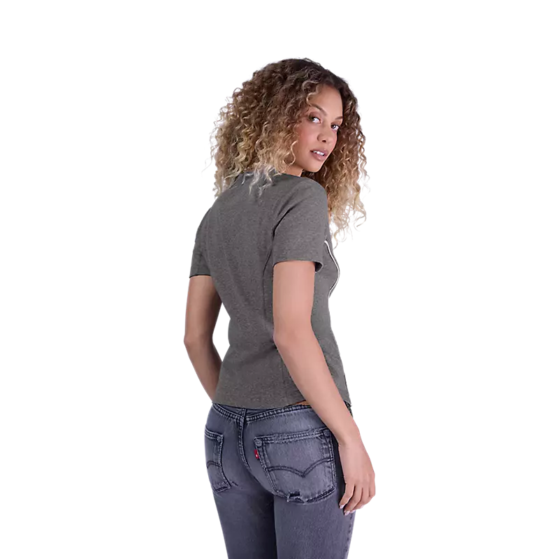 Fox Womens Moto-X Fitted Tee Heather Graphite Grey