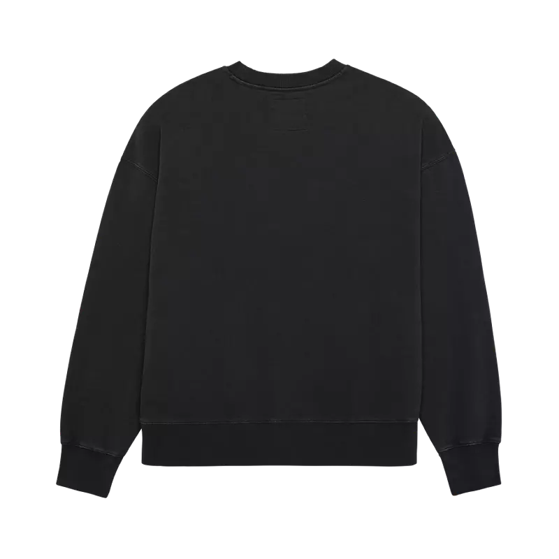 Fox Wordmark Oversized Fleece Crew Black