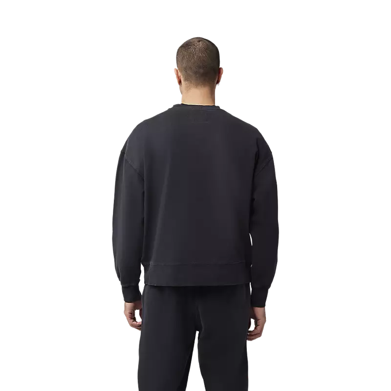 Fox Wordmark Oversized Fleece Crew Black