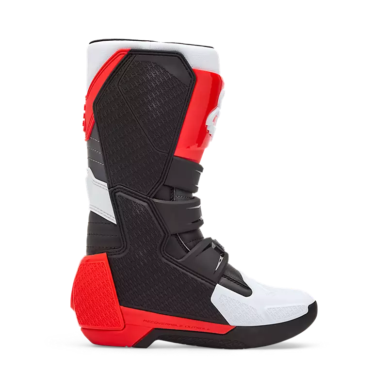 Fox Youth Comp Boots White/Florescent Red