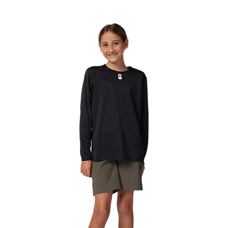 Fox Youth Defend Long Sleeve Jersey  Black