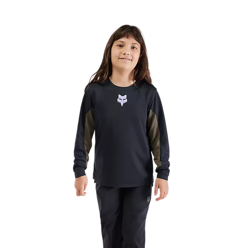 Fox Youth Defend Park Long Sleeve Jersey Black