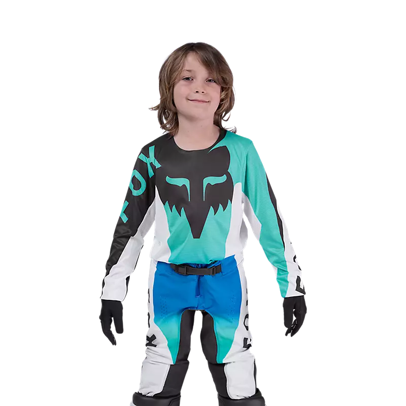 Fox Youth Flexair Spire Jersey Aqua Blue