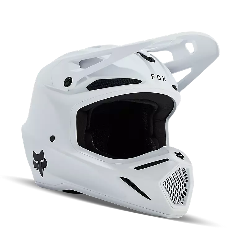 Fox Youth V3 Solid Helmet Matte White