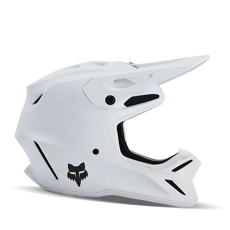 fox Youth V3 Solid Helmet  Matte White