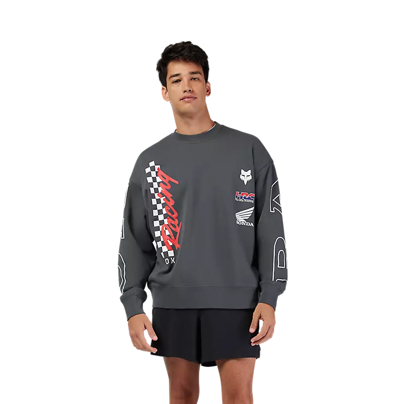 Fox Honda Oversized Crew Sweatshirt  Dark Shadow Grey