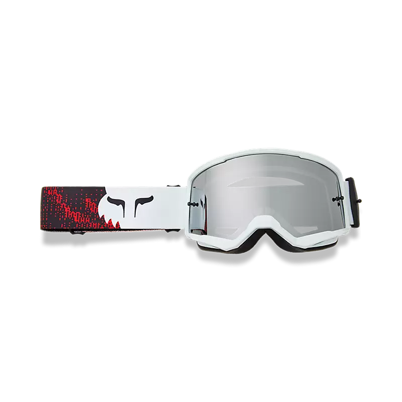 fox Main Kairos Mirrored Lens Goggles White/Florescent Red