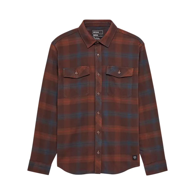 fox Survivalist Core Flannel Long Sleeve Shirt Dark Brown