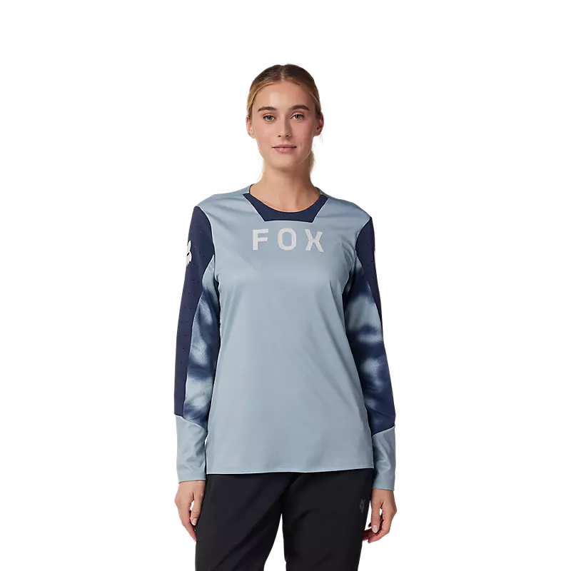 Fox Womens Defend Taunt Long Sleeve Jersey Gunmetal Grey