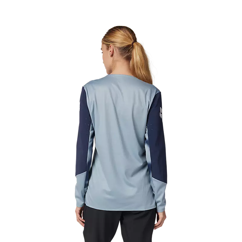 Fox Womens Defend Taunt Long Sleeve Jersey Gunmetal Grey