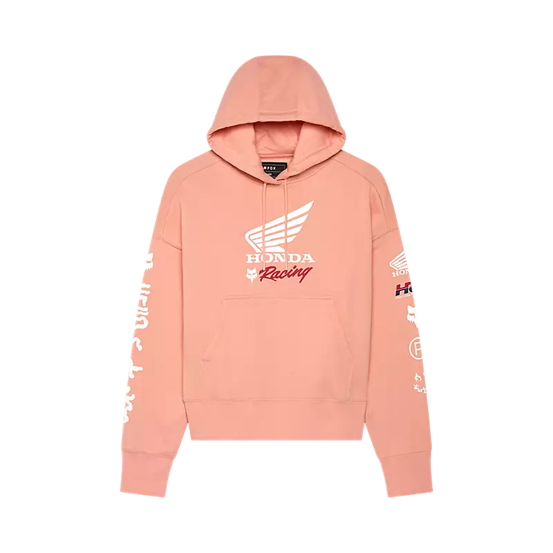 fox Womens Fox x Honda Oversized Pullover Hoodie  Pale Pink
