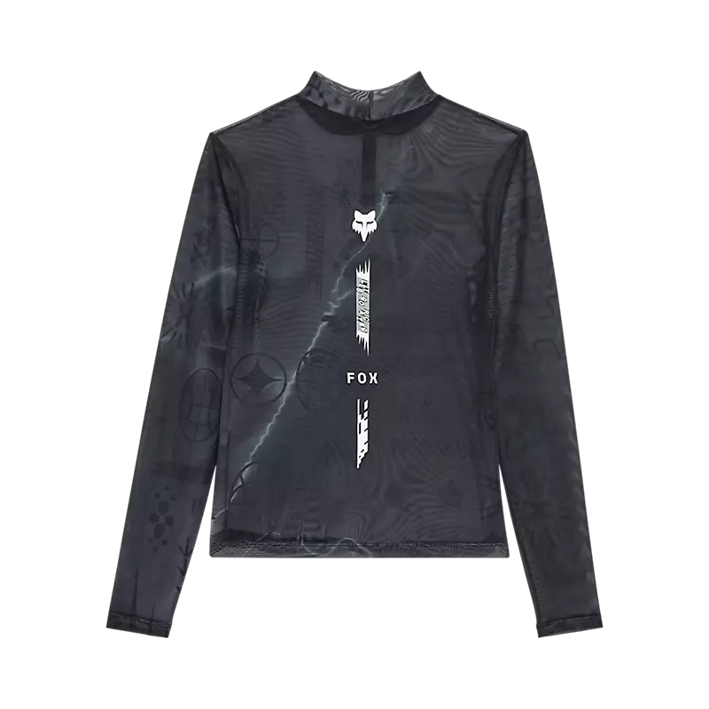 Fox Womens Image Cosmo Mesh Long Sleeve Top Dark Shadow Grey