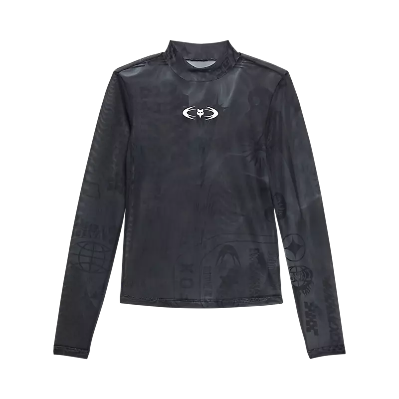 fox Womens Image Cosmo Mesh Long Sleeve Top Dark Shadow Grey