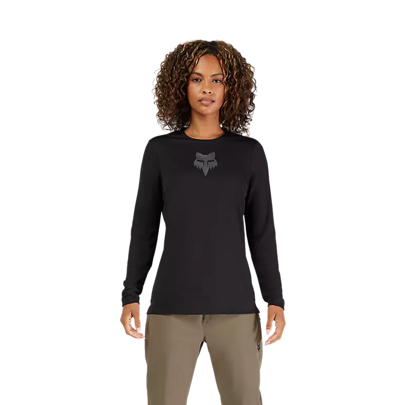 Fox Womens Ranger Fox Head Long Sleeve Jersey  Black