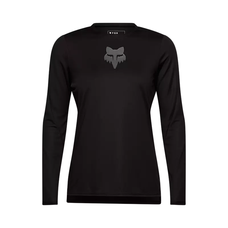 fox Womens Ranger Fox Head Long Sleeve Jersey  Black